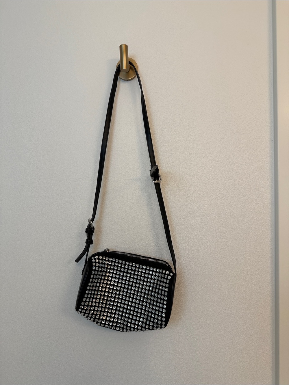 Black Studded Crossbody Bag - Unbranded